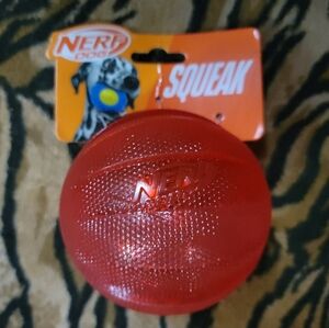 Nerf Dog Red Squeak Ball Durable Large Ea. New